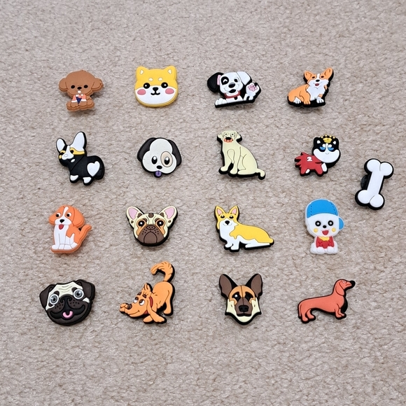 Dog Theme Shoe Charms | Set Of 17 | Shoe Decorations Clog Charms - Picture 1 of 7